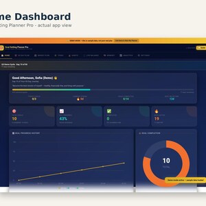 90-Day Goal Planner Web App | SMART Goals, Habit Tracker (Digital Download) image 3