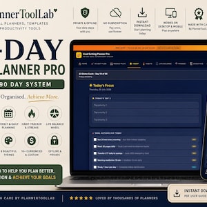 90-Day Goal Planner Web App | SMART Goals, Habit Tracker (Digital Download) image 1