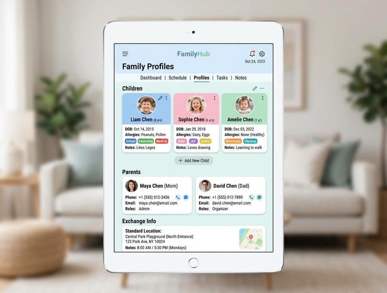 Co-Parenting Planner | Custody Calendar, Handoff Log, Expense Tracker (Offline HTML) image 6