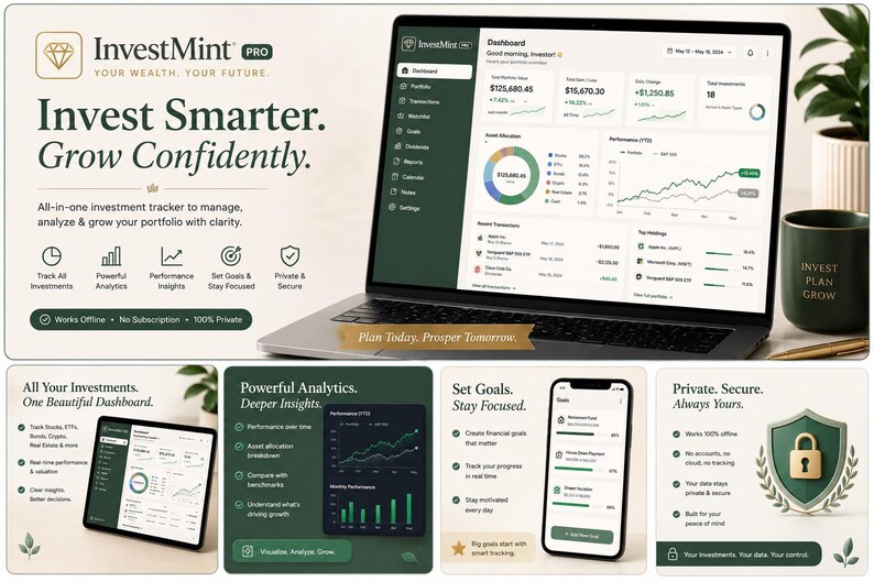 Freelancer Finance Bundle | Bookkeeping, Invoicing & Investment Tracker Templates | Self Employed Spreadsheet Toolkit, Digital Download image 4