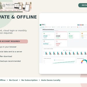Personal Finance Dashboard, Budget Planner App, Offline HTML Tracker image 17