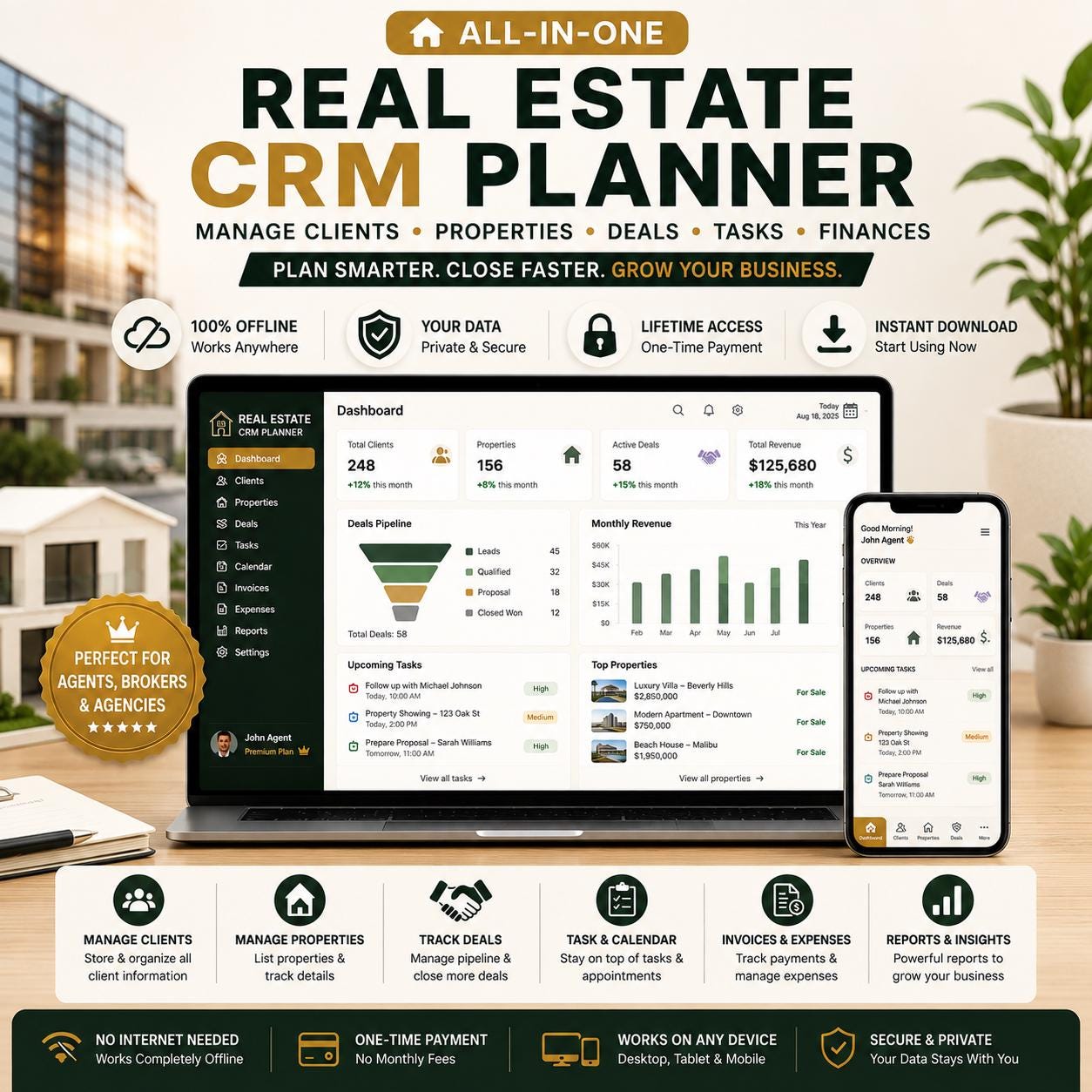 Real Estate CRM Planner — screenshot preview