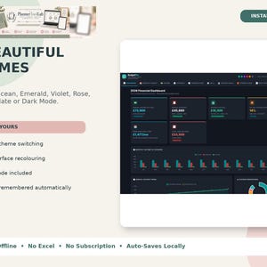 Personal Finance Dashboard, Budget Planner App, Offline HTML Tracker image 14