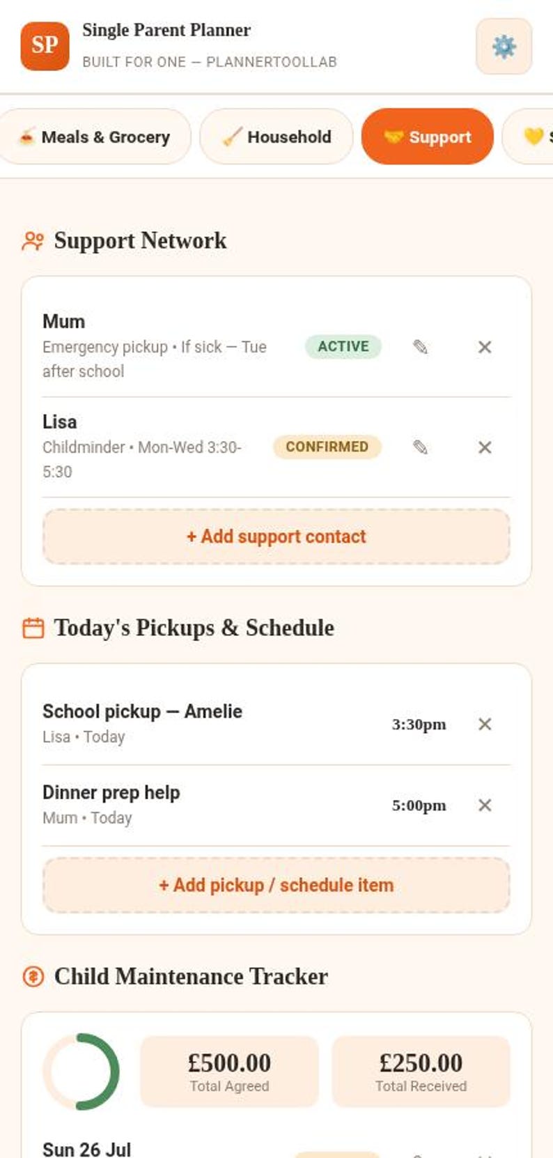 Single Parent Planner | Bill Organizer, Meal & Chore Manager (Offline HTML Tool) image 14