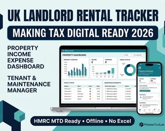 UK Landlord Rental Tracker | Property Income Expense Dashboard | Tenant & Maintenance Manager | HMRC MTD Ready