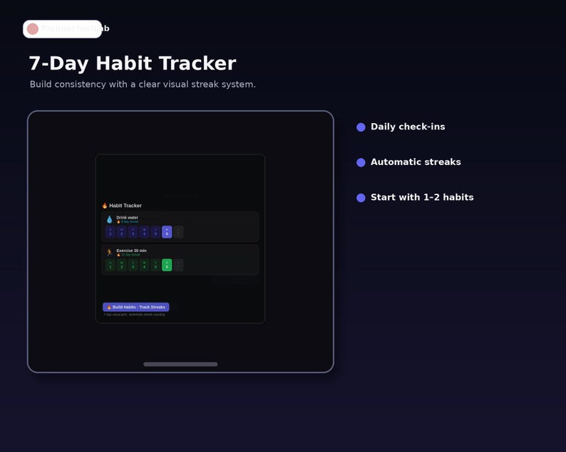 ADHD Digital Planner App, Focus Timer, Brain Dump, Habit Tracker & Daily Productivity Dashboard image 8