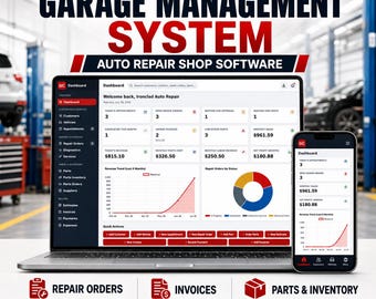 Garage Management System | Auto Repair Shop Software, Repair Orders, Invoices & Parts Inventory | Offline HTML App