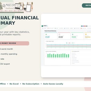 Personal Finance Dashboard, Budget Planner App, Offline HTML Tracker image 13