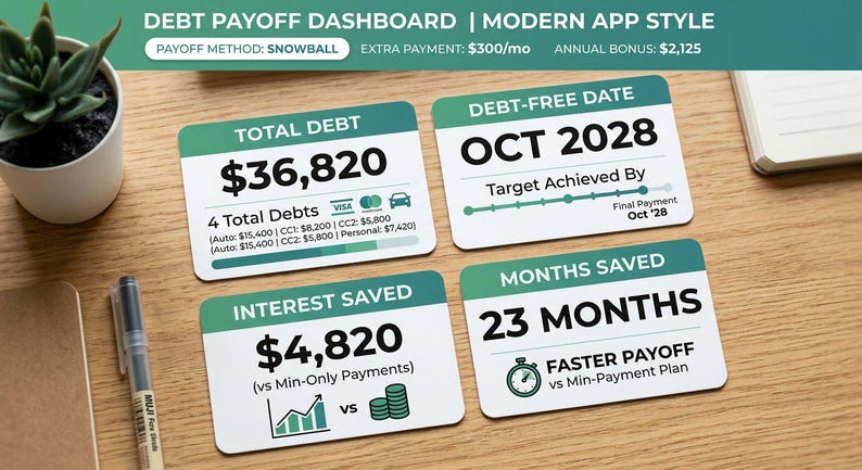 Debt Payoff Planner | Snowball vs Avalanche Calculator (Offline HTML App) image 4
