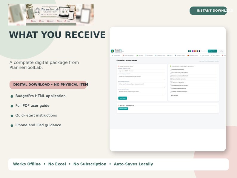 Personal Finance Dashboard, Budget Planner App, Offline HTML Tracker image 20