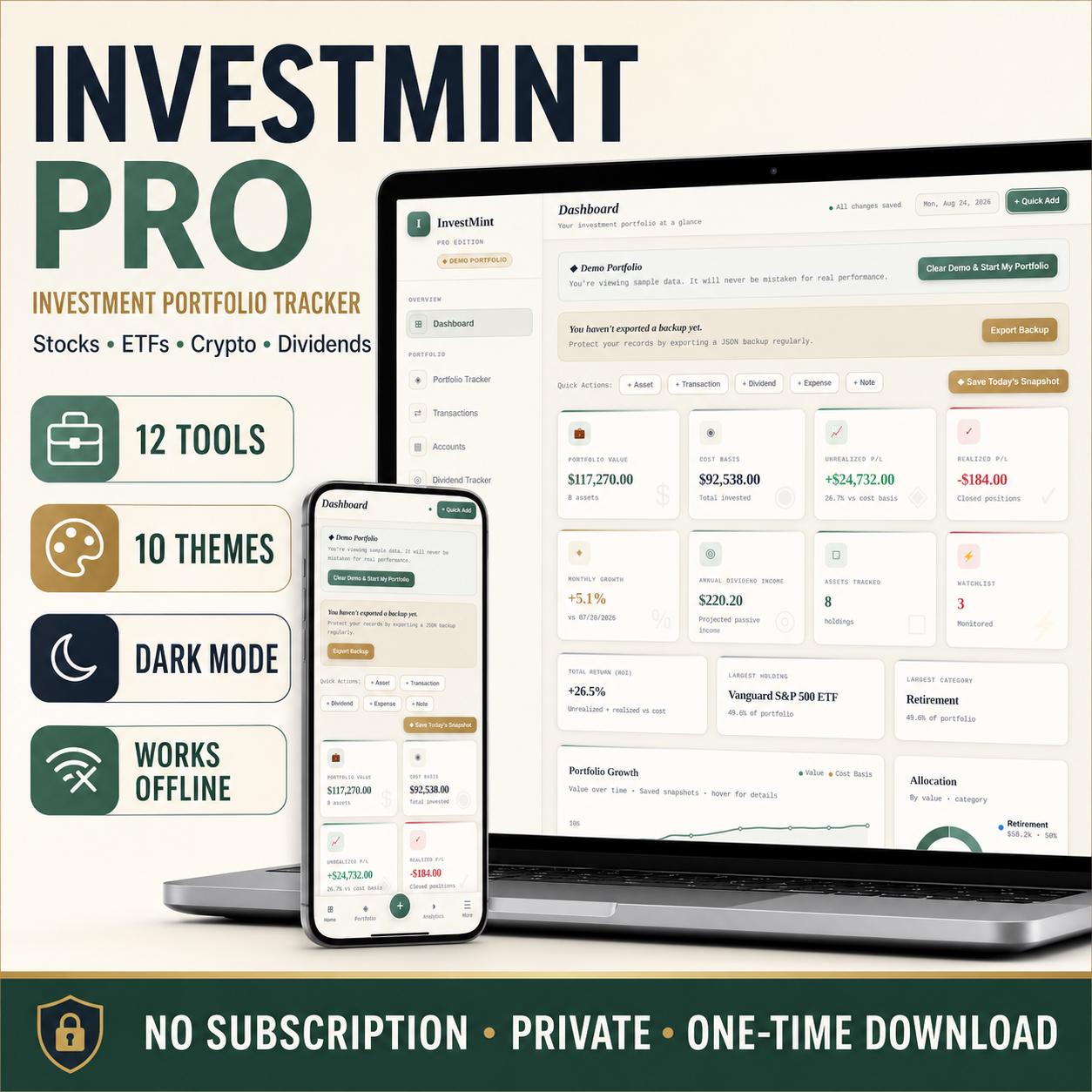 Investment Portfolio Tracker — screenshot preview