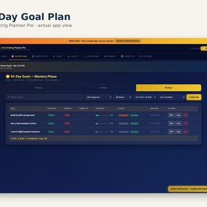 90-Day Goal Planner Web App | SMART Goals, Habit Tracker (Digital Download) image 4