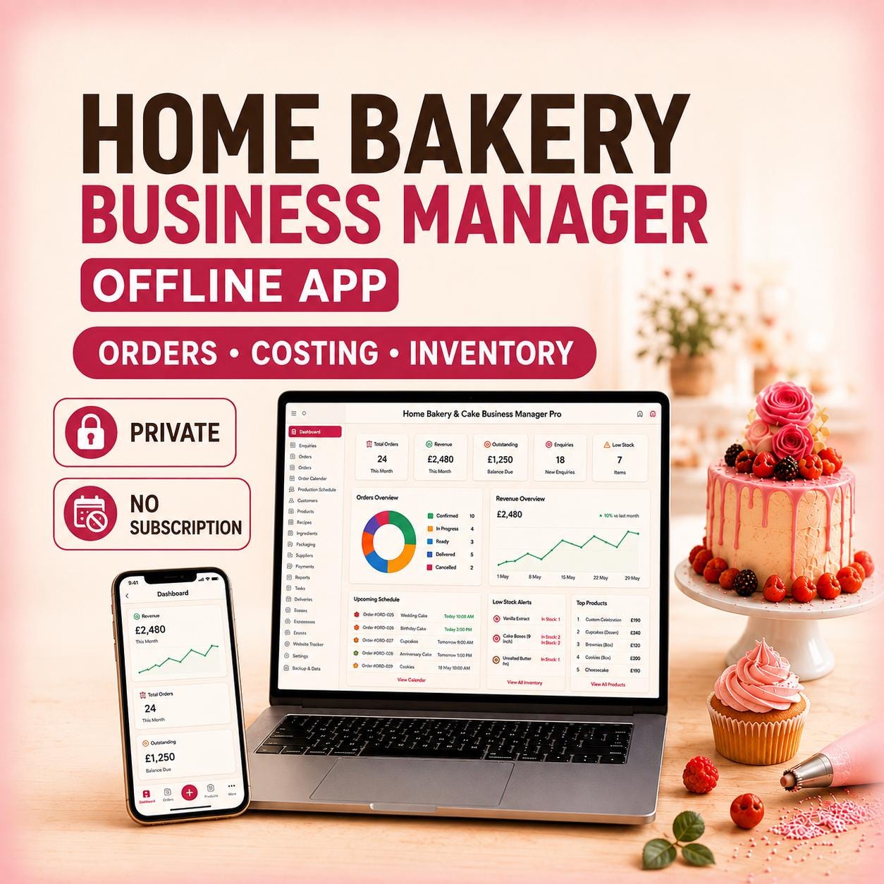 Home Bakery Business Manager — screenshot preview