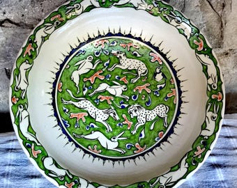 Hand-Painted Turkish Ceramic Plate / Traditional Ottoman-Inspired Wall or Table Art