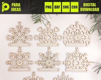 Macrame Snowflake Ornament Laser Cut File, Macrame Blanks SVG, Macrame Heart Shape, Laser Cut File, Macrame Base, Digital Download, DXF File