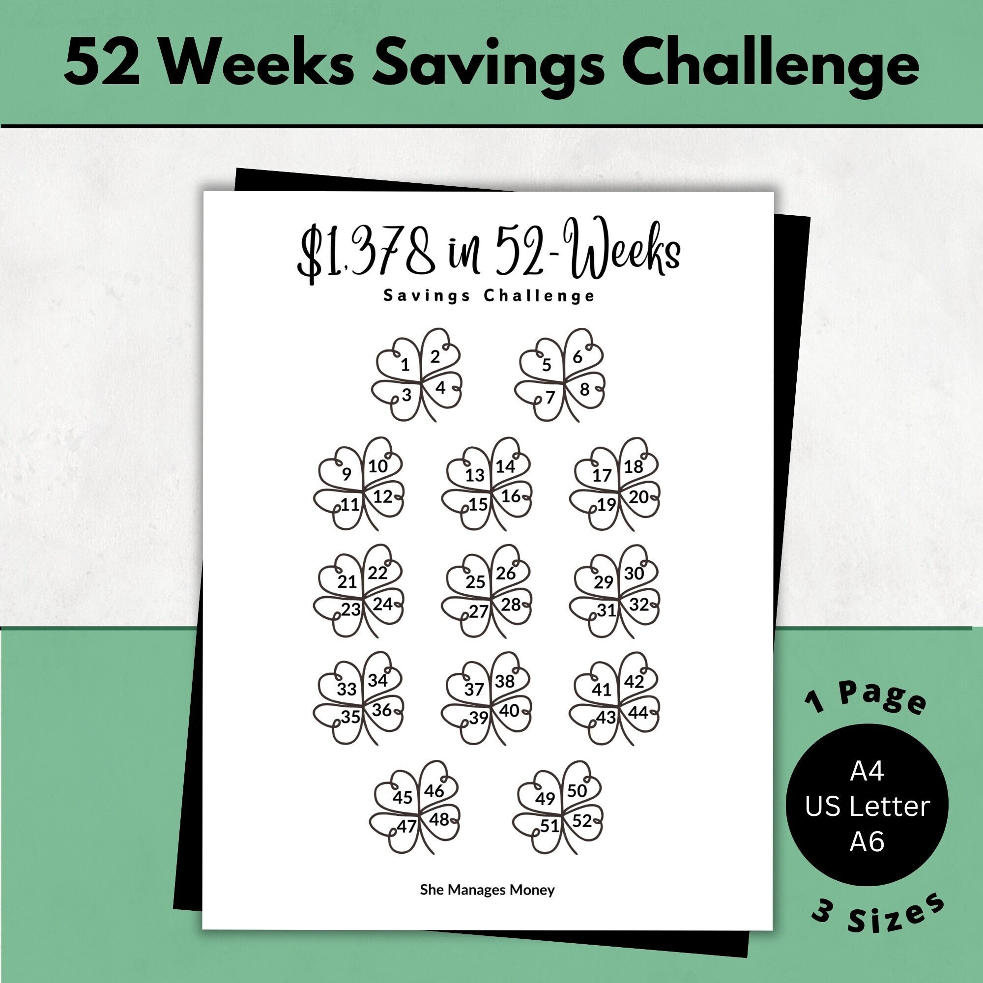 Défi des 52 semaines : le challenge qui va vous faire économiser 1378€ en 1  an ! - Goldy