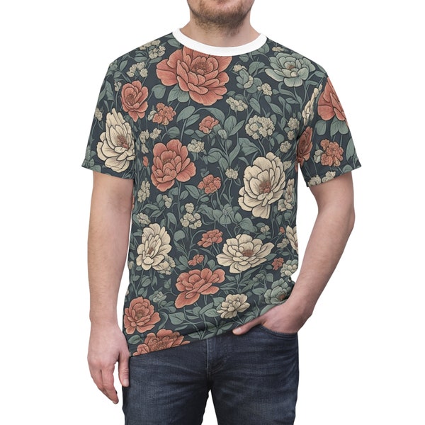 Vintage Floral Look T-Shirt - Unisex Floral Shirt, Lightweight, Breathable, Floral Shirt