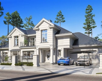 Big House Plan 24m x 14m- Modern Floor Plans, 5 Bedroom 346 m2, w/ Loft, Bedroom, Garage