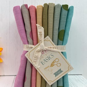 Tilda Chambray Basics Fat Quarter Bundle 9 Fabrics Spring Pastels