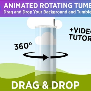 Animated 20oz Rotating Tumbler Mockup Canva Template Add Your Own Background andTumblerWrap zdjęcie 1