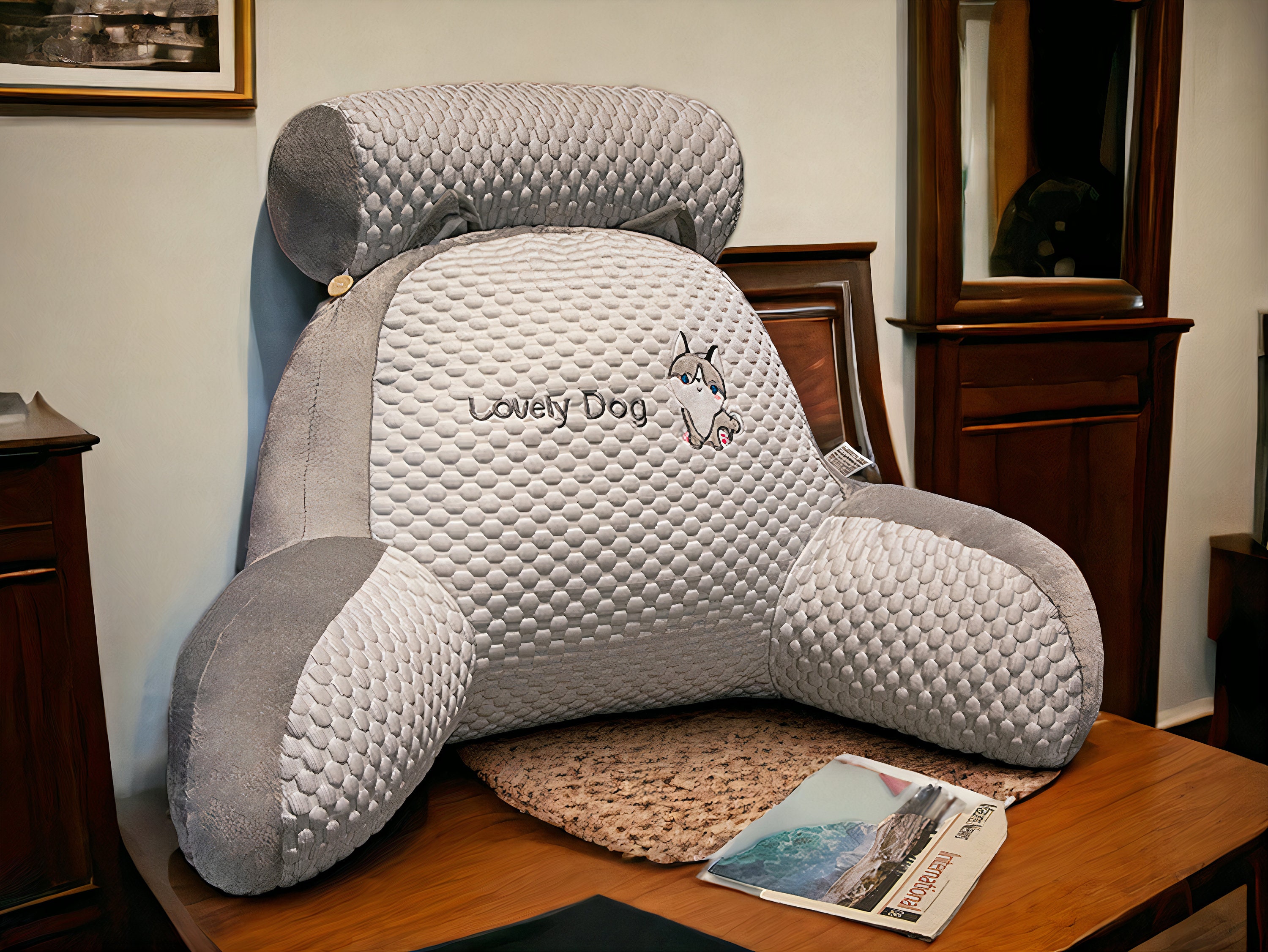 Stuffed Desk Cushion Warm Comfort Plush Seat Pad for Support Waist Backrest  Winter Girls Dorm Floor Home Office Chair Padding