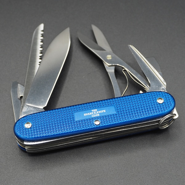 Victorinox Farmer X Blue Alox 93 mm Zwitsers zakmes The Sharp Knife Club Edition NIEUW in DOOS Schweizer Taschenmesser Zwitsers mes