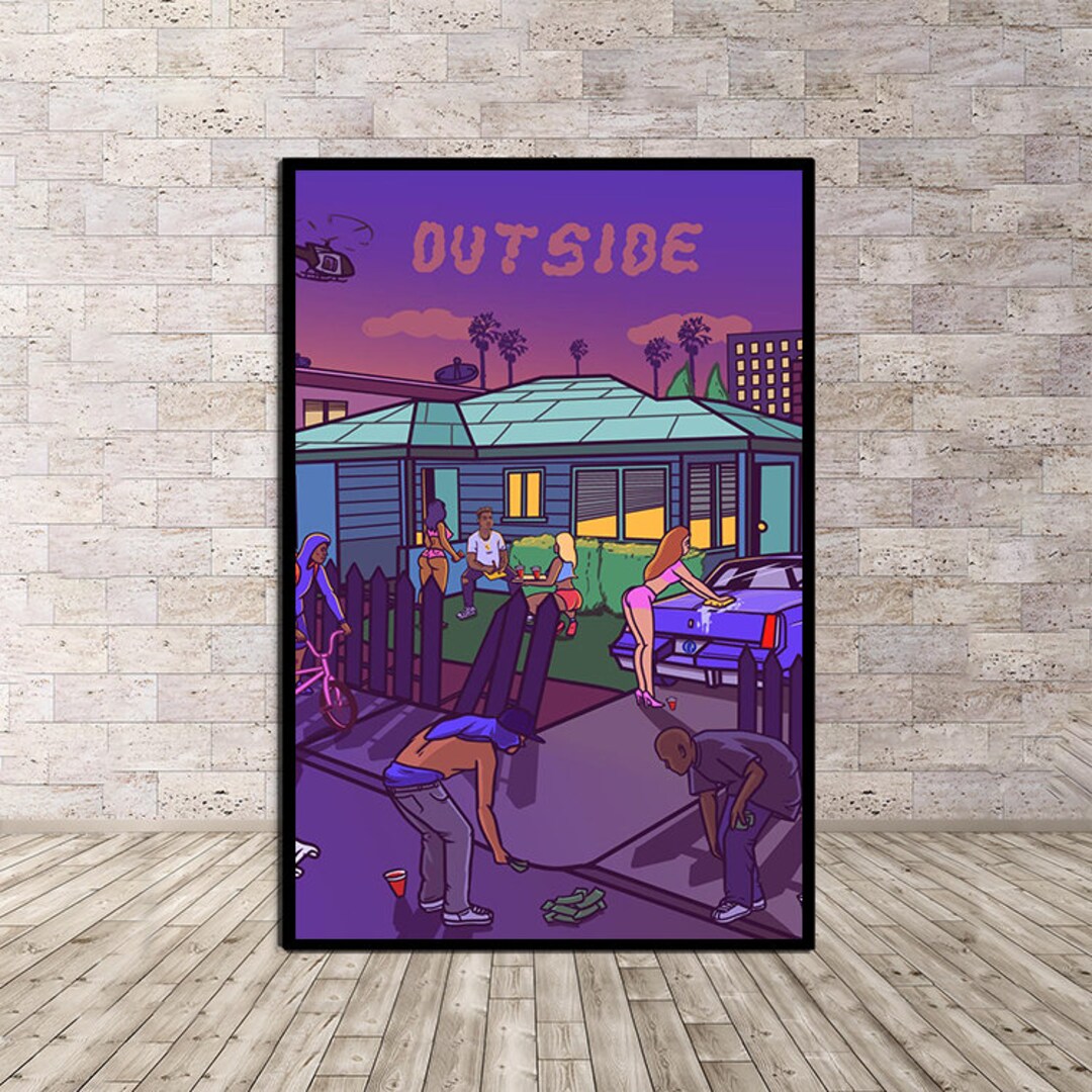 Bino Rideaux Outside Music Poster or Canvas Wall Decor Modern Home Art