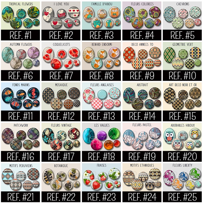 SINGLE COLLAGE SHEET : To choose from the shop selection of cabochon size imagem 3