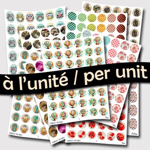 PLANCHE A l'UNITÉ : A choisir parmi la boutique sélection de la dimension du cabochon image 1