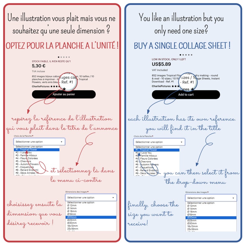 PLANCHE A l'UNITÉ : A choisir parmi la boutique sélection de la dimension du cabochon image 2