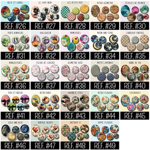 SINGLE COLLAGE SHEET : To choose from the shop selection of cabochon size #49 - Hippie Flowers