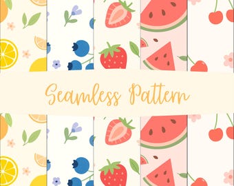 Fruit Seamless Pattern Pack | 5 High-Resolution 4000x4000px