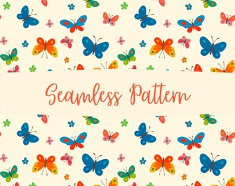 Butterfly Seamless Pattern | High-Resolution 4000x4000px Digital Paper