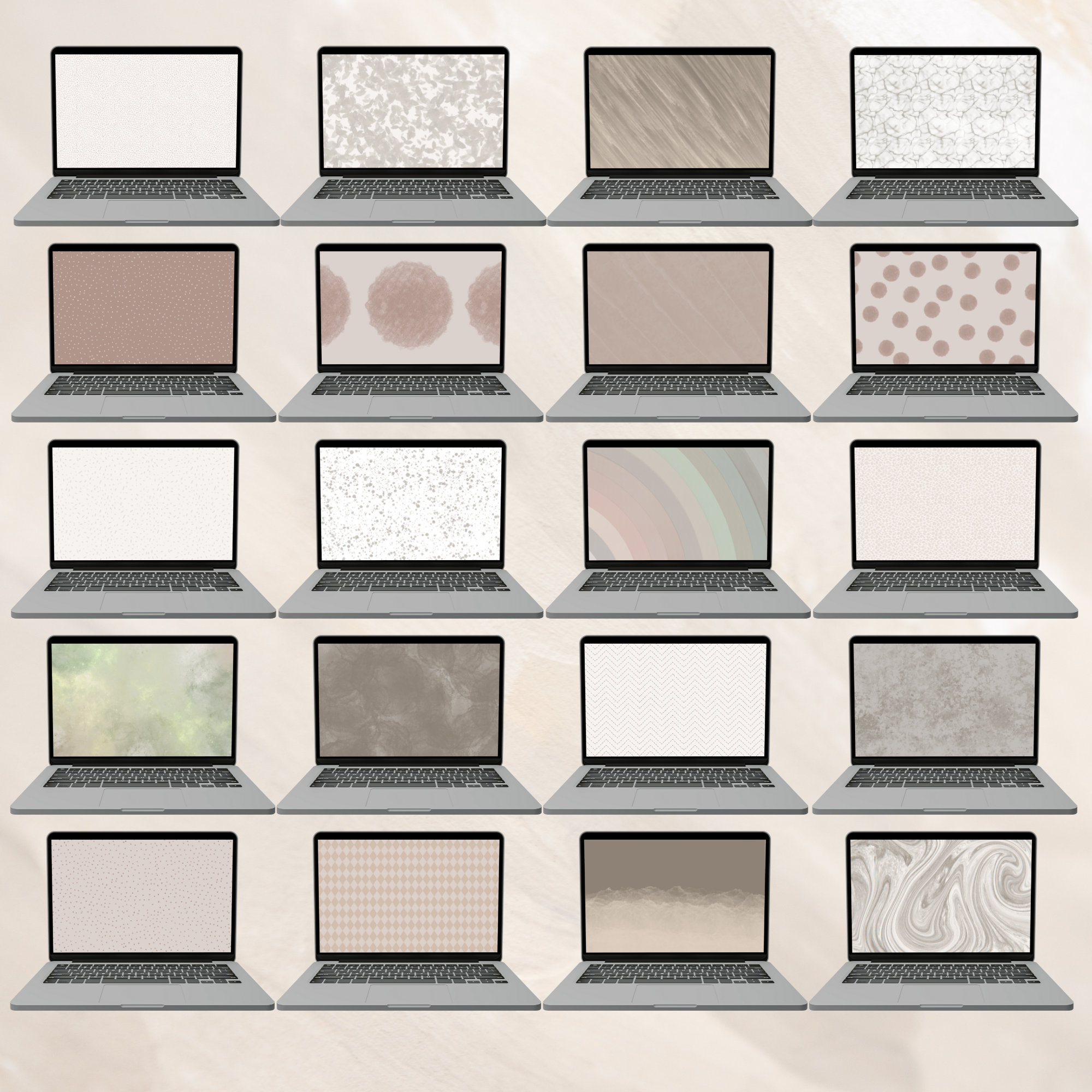 20 Minimalist Neutral Tone PC Wallpapers | Aesthetic Desktop Backgrounds | Digital Download
