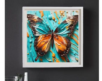 Butterfly painting poster print for beauty or manicure salon for digital download