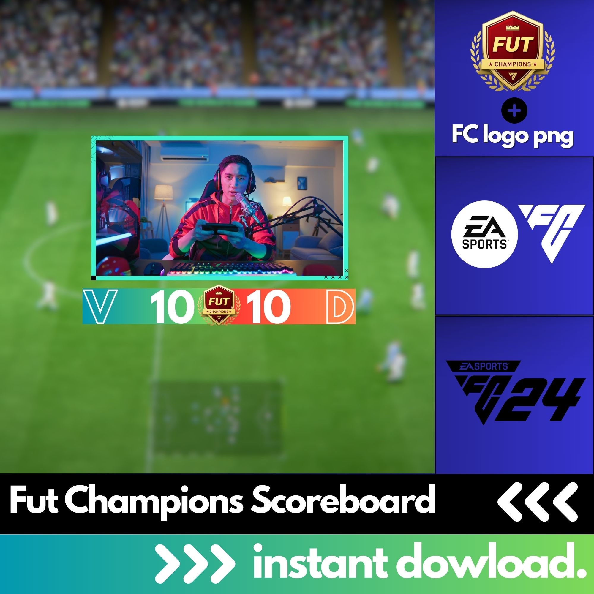 Animated EA Sports FC 24 Twitch Overlays FIFA 24 Streaming 