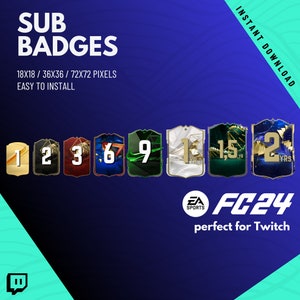 Sub-Abzeichen FUT 24 | Ea Sports FC 24 | fifa 24 | Emote-Paket für Twitch | Streaming | sofortiger Download