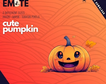 Halloween Black Pumpkin channel Point Twitch Emote, Streaming Accessory, Instant Download