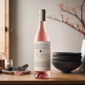 Editable Wine Bottle Label Mockup | Minimal Style Wine Bottle Label Mock up