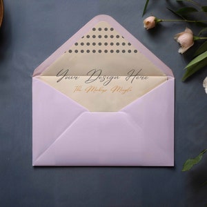 Umschlag Liner Mockup, Umschlag Mockup, Euro Flap Umschlag Liner Mockup, Hochzeit Briefpapier Mockup, sauberes Mockup, weißer Umschlag Mockup