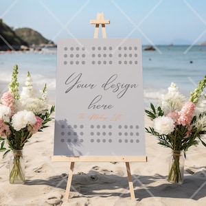 Beach Wedding Welcome Sign Mockup - 24x36&quot; Wedding Sign, PSD Smart Object Mockup