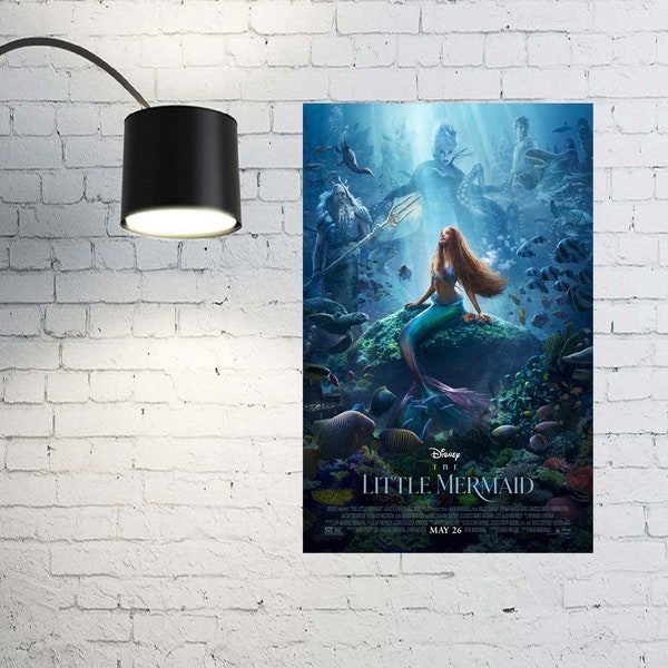 Cartel de la película La Sirenita 2023 Película - Arte de la pared de la decoración de la habitación - Regalo del cartel para él/ella