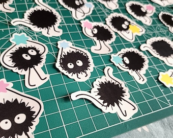 Spirited Away roet Sprite stickers, Susuwatari hagelslag stickerset Studio Ghibli