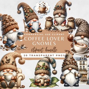 Coffee Gnome PNG Watercolor Coffee beans gnome clipart Cute gnome clipart Coffee lover png Gnome sublimation design Coffee Cup Gnome Mug