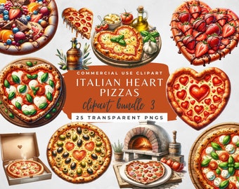 Love Pizza PNG Heart Pizza Clipart Heart Pizza Sweet Pizza Valentine PNG Italian Pizza Clipart bundle Valentine clip art element