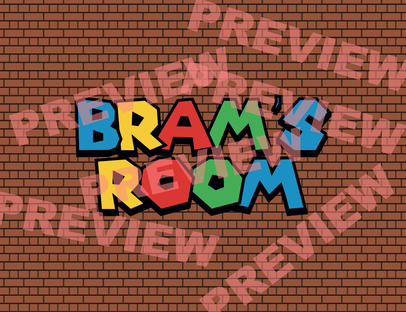 Super Mario Bros Bricks Wall Print Photo Wallpaper Vector PDF Etsy