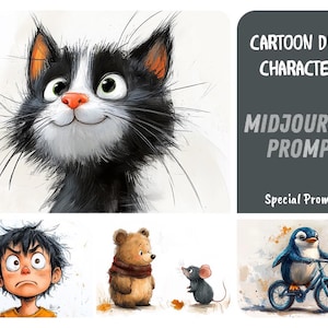 Midjourney Prompt for Adorable Cartoon Hand Draw Kids Storybook, Characters, Cute Baby,Kids Prompt, Cute Animals Clipart, Logo,Fairy Tales,