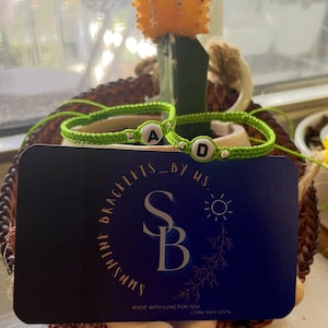 Initial Macrame Bracelet - Personalized Couple or Friendship Gift