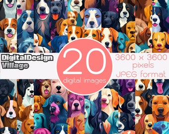 Dog seamless file,Dog seamless pattern,Dog digital papers,Dog fabric design,3600x3600 pixels,12x12 inch
