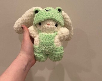 Froggy Bunny- crochet- stuffed toy- handmade